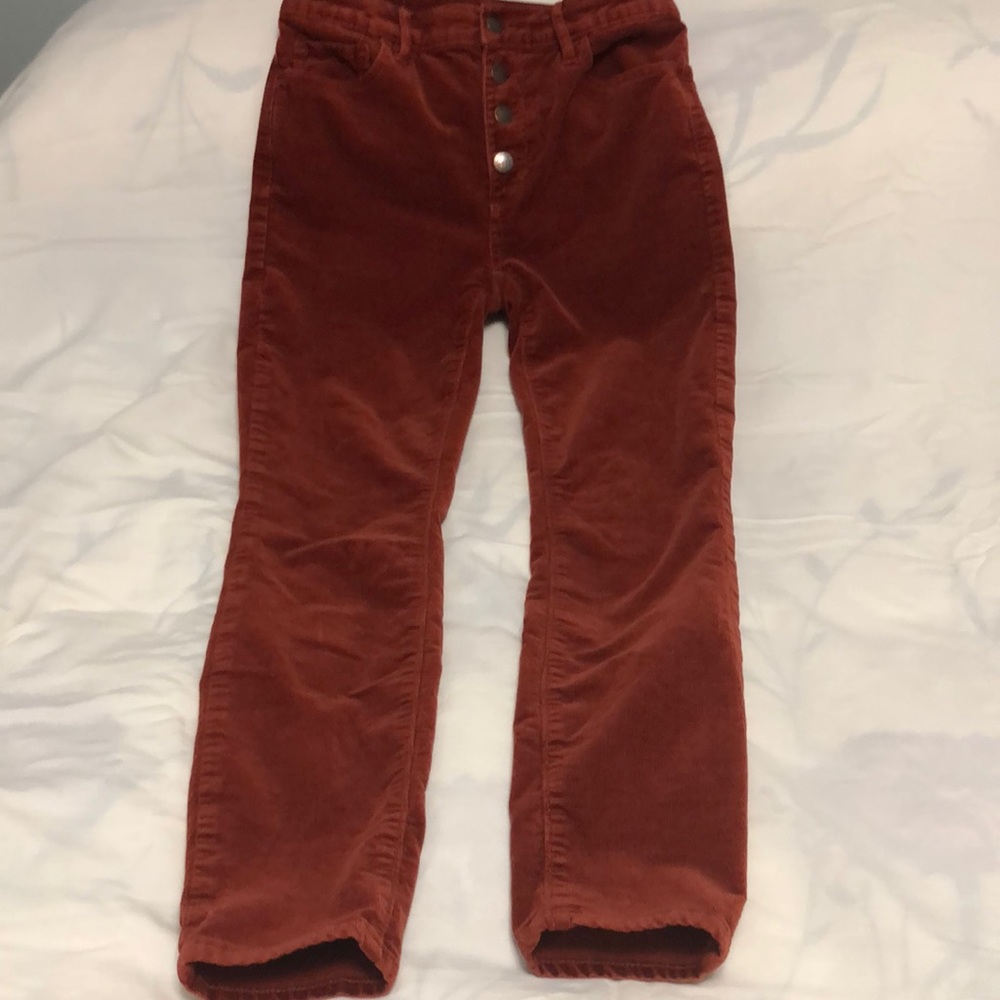 Loft high rise skinny corduroy jeans, size 2, Rust color.